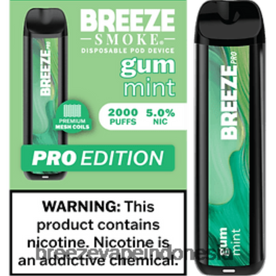 Breeze Vape Lemon Mint | DXLRPD24 Breeze Pro 2000 isapan permen karet mint